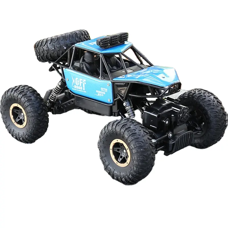 Fuoristrada auto in lega telecomandata 2.4GHz Hill Climber auto RC a quattro ruote ad alta velocità con luce per auto reale e pneumatico di ricambio