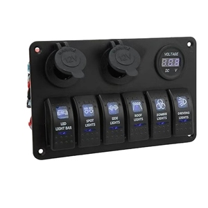 Pre-có dây thiết kế kép USB Port 4/5/6 gang Rocker chuyển đổi bảng điều chỉnh LED ánh sáng Xe thuyền biển 12V-24V cho đèn sương mù đèn pha - Product Image 1