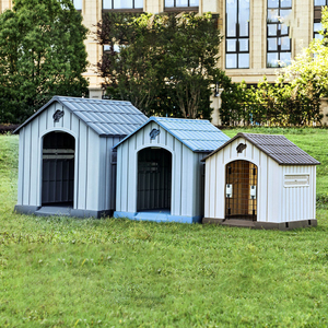 OEM/ODM büyük Pet köpek evi katı desen açık köpek kulübesi su geçirmez plastik köpek evi - Product Image 1