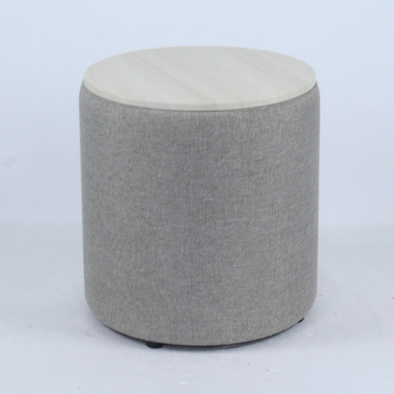 Factory price hot wholesale high end linen Wood lid storage ottoman