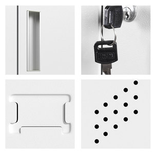 <strong>Custom</strong> 12-Door Modern Steel Metal <strong>Locker</strong> <strong>Electronic</strong> &amp; Key Lock Knock Down &amp; Assembled Structure for Offices Gym School Staff Use - Product Image 3