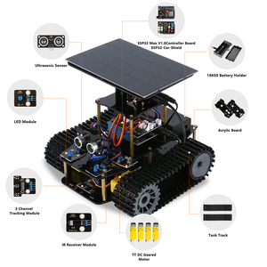 Paletli akıllı araç kodlama DIY kök güneş tankı Robot araç kiti Arduino uyumlu robotik eğitim için ESP32 programlanabilir