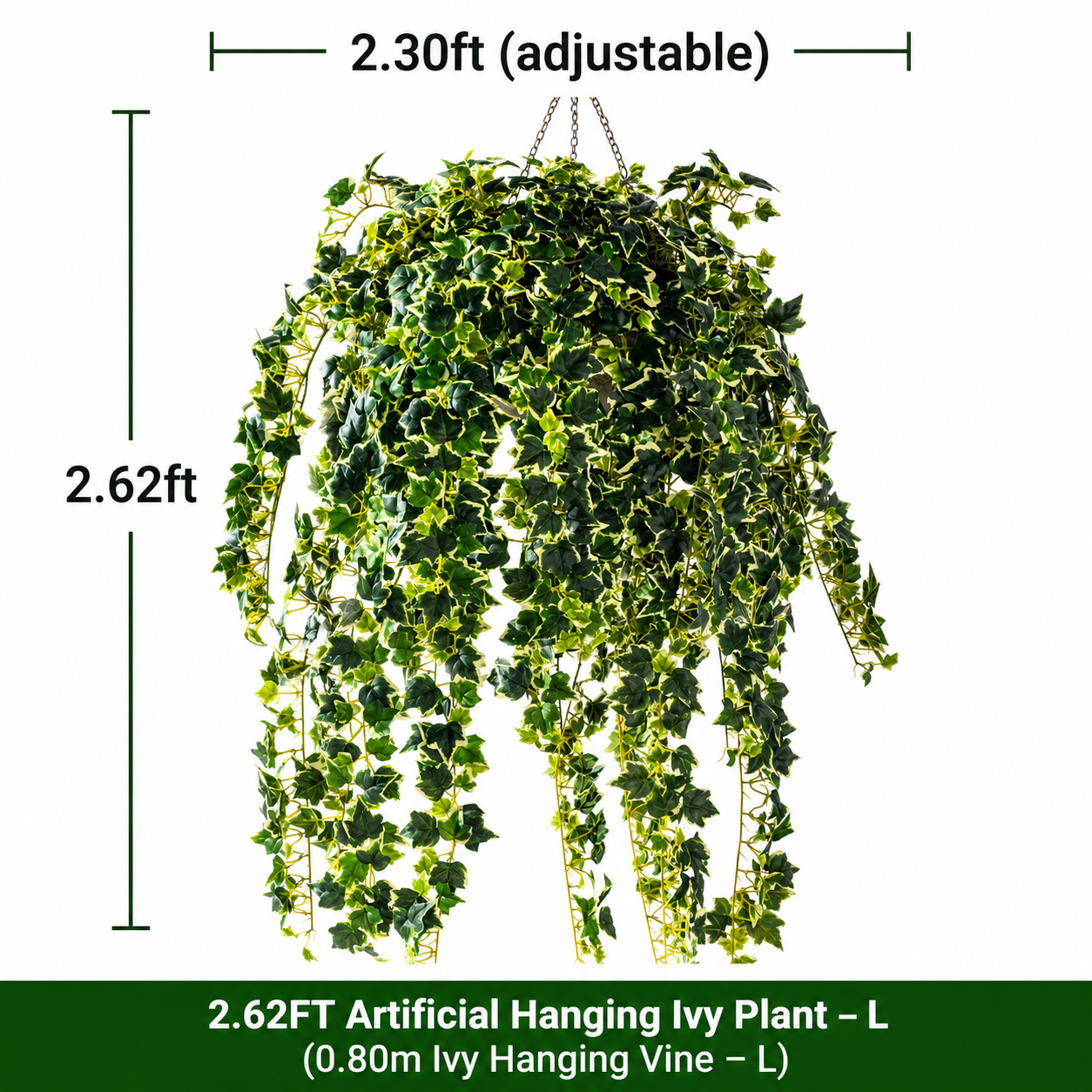 Planta colgante de hiedra artificial de 2,62 pies, variedad L