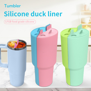 Yeniden kullanılabilir iç Tumbler bölüm tepsi 2-in-1 ayırıcı silikon astar Tumbler kupası için 40 oz silikon kap ayırıcı 2-in-1 iç - Product Image 2