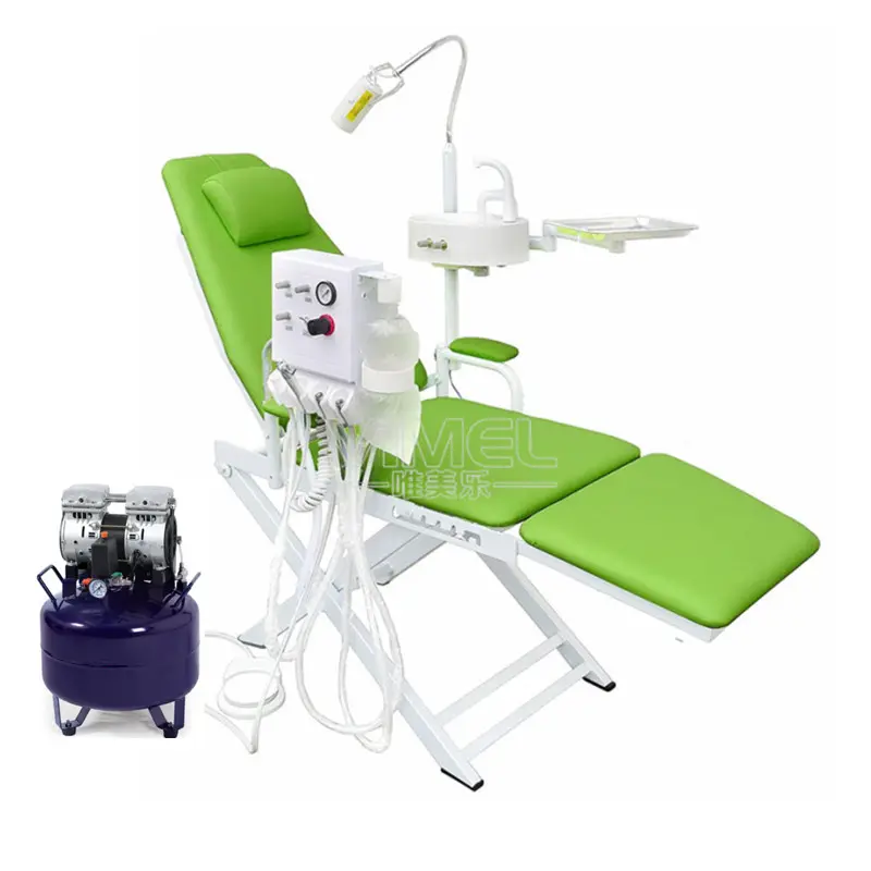 Chaise pliante multifonctionnelle Turbine Mobile dentaire unités de chaise portables avec compresseur d'air pour équipement clinique