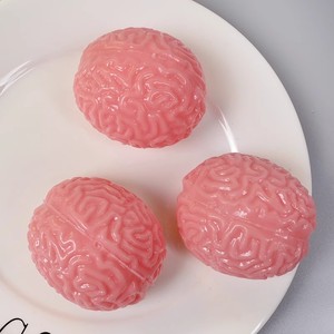 <strong>Brain</strong> Shaped Stress Relieving Cute Colorful Toy Slow Rebound Interesting and Novel Silicone Squeeze Toy