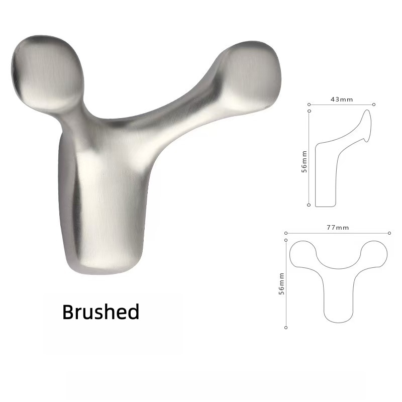 Horn coat hook-brushed