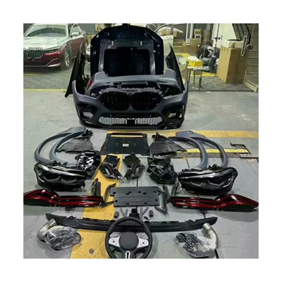 Bmw x6 için farlar araba tamponları dahil olmak üzere yeni model surround kitini yükseltmek için eski modeller x6