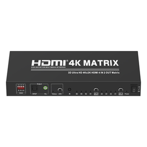 4K para HDMI 4x2 Matrix Switcher 4 Entrada 2 Salida para HDMI Switch Splitter con IR S/PDIF Divisores y convertidores de video