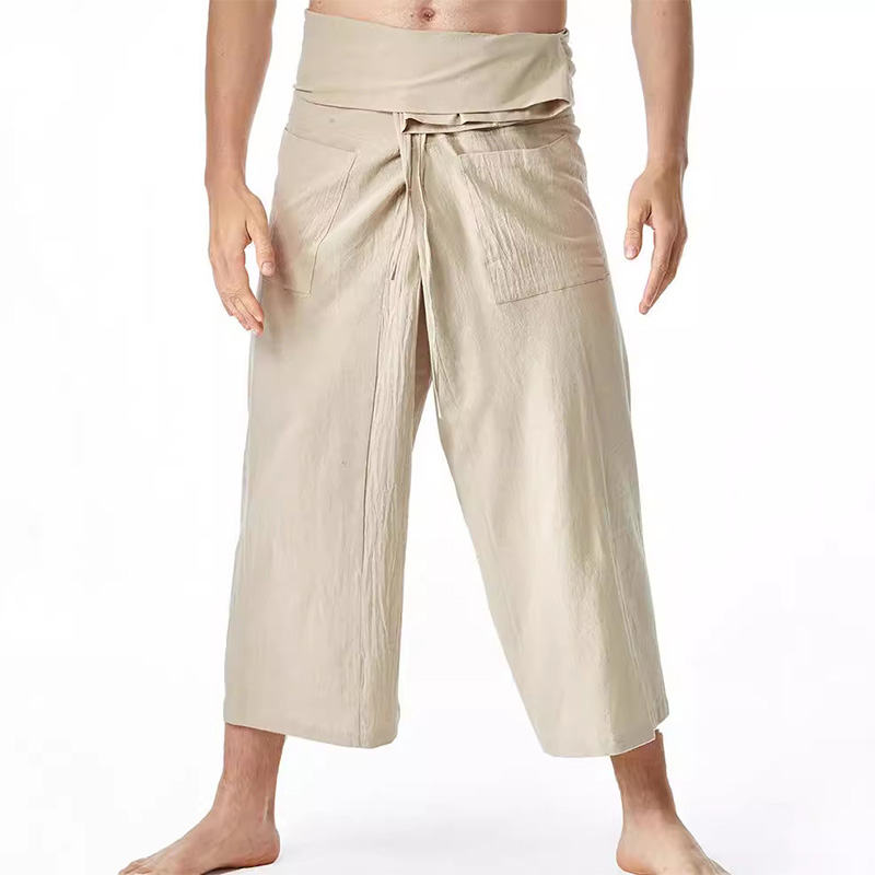 Khaki Thai Fisherman Pants for Men Women