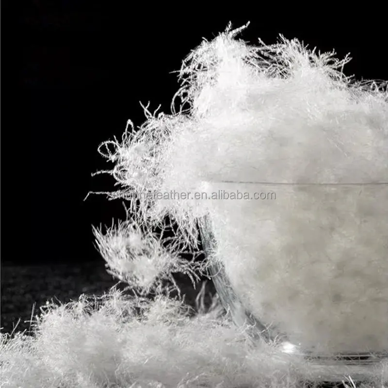 Proveedor profesional de plumón que vende materia prima de pluma de plumón de pato blanco lavado para ropa de cama del hogar