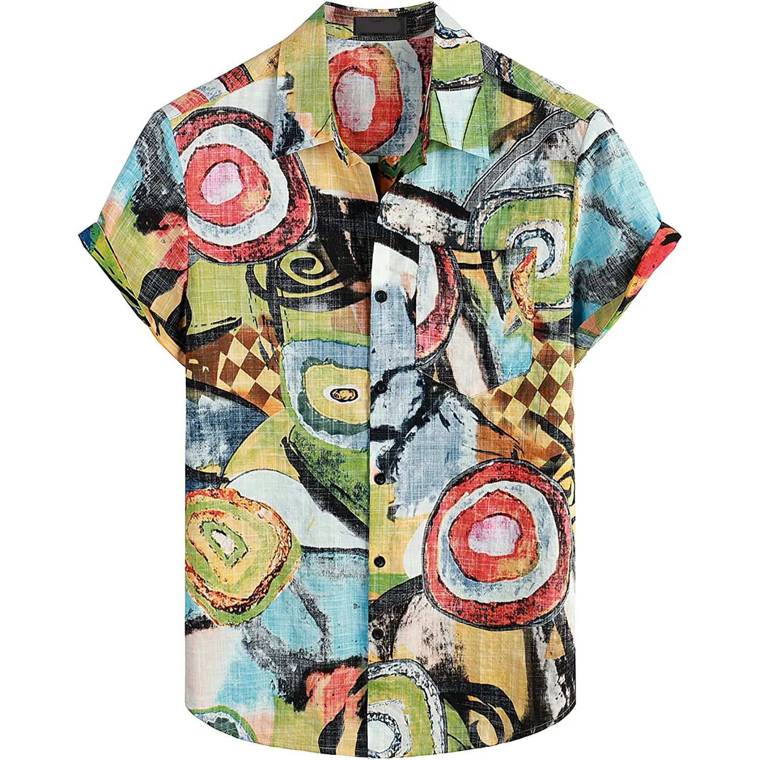 Camicia hawaiana da uomo camicie Aloha stampate Vintage a maniche corte per le vacanze al mare