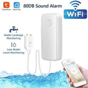 אספקת המפעל tuya 2.4g wifi חיישן דליפה מים עם כפתור אזעקה 80db כבל 0.9 מ 'לזהות רמת מים WL-898FT