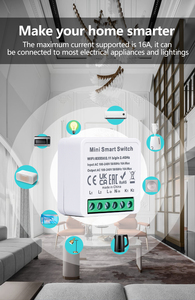 Bingoelec Tuya akıllı ev Wifi + APP kontrolü 2 yollu 16 bir modüler Mini anahtarı - Product Image 3