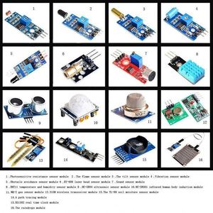 16 teile/los Sensor modul Board Set Kit für Arduino Starter Diy Kit Himbeer Pi 3/2 Modell B 16 Regentemperatur-Verfolgungs sensor