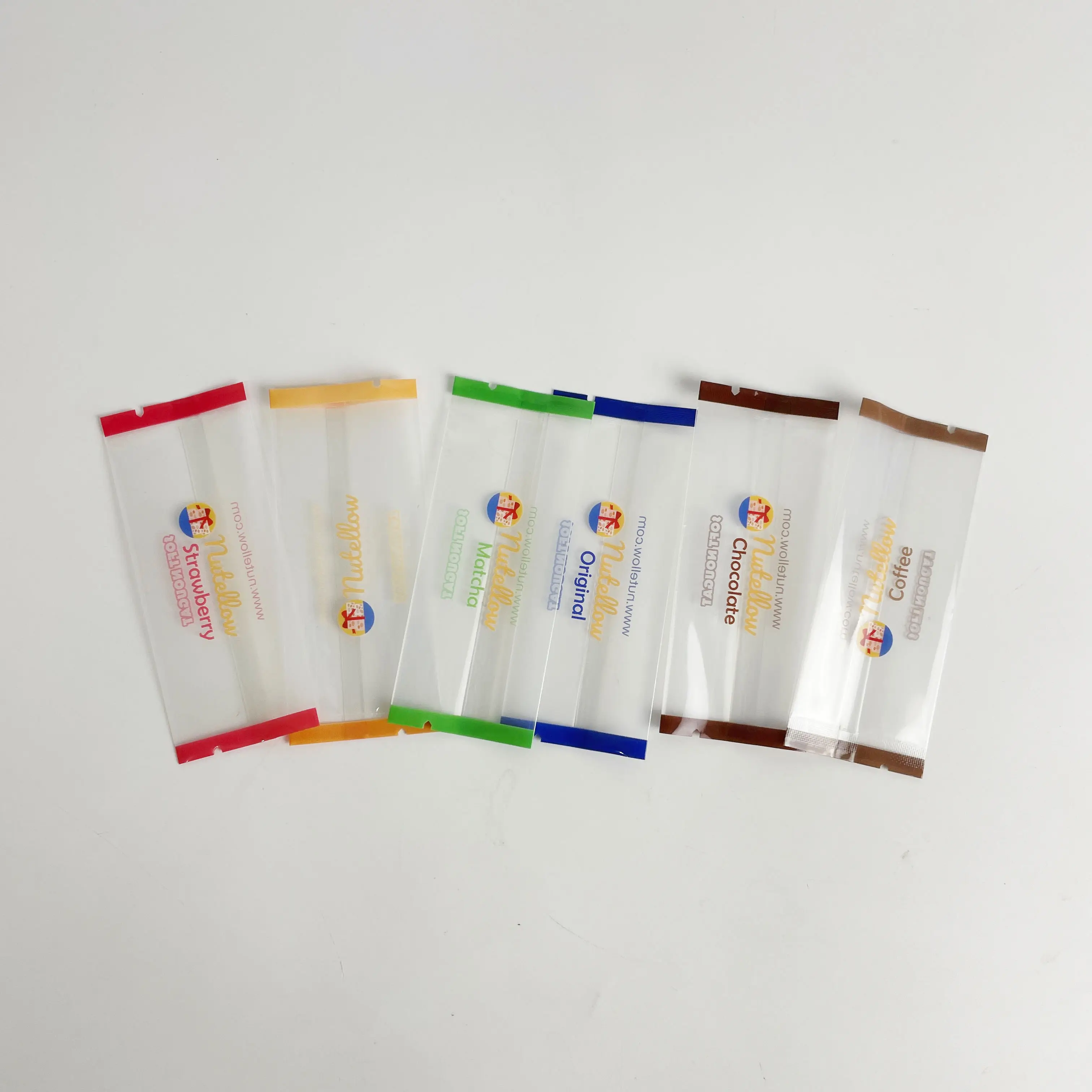 Sacchetto di chiusura posteriore per imballaggio snack in materiale laminato dal design personalizzato per sacchetto di plastica al cioccolato