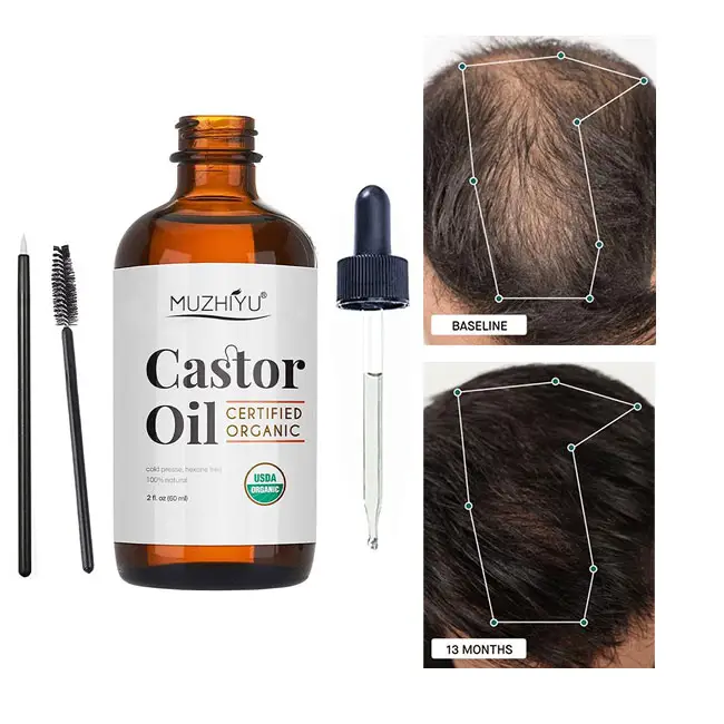 Huile essentielle de cheveux biologique en vrac naturelle de marque privée huile de ricin hydrogénée raffinée traitement capillaire croissance des cils huile de ricin