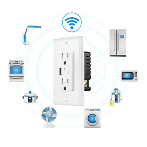 Alexa Echo Google Home Control TR Wireless Usb Wall Outlet Dual Wifi Smart US Wall <strong>Socket</strong> With AC 15A - Product Image 5