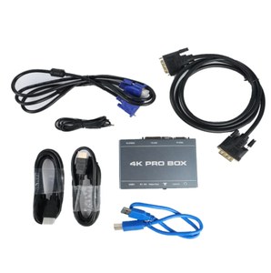 Nueva llegada DVI HDMI VGA a USB3.0 Tarjeta de captura 4K PRO BOX HD dispositivo de captura de video HDMI Loop out 1080P 60fps salida Plug and Play HD AV