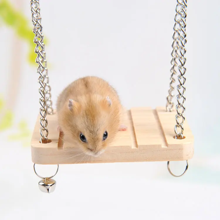 Hamster hamak Pet malzemeleri uyku koltuk monte edilebilir Mat ev nefes gerbil papağan oyuncak Pet ahşap asılı salıncak