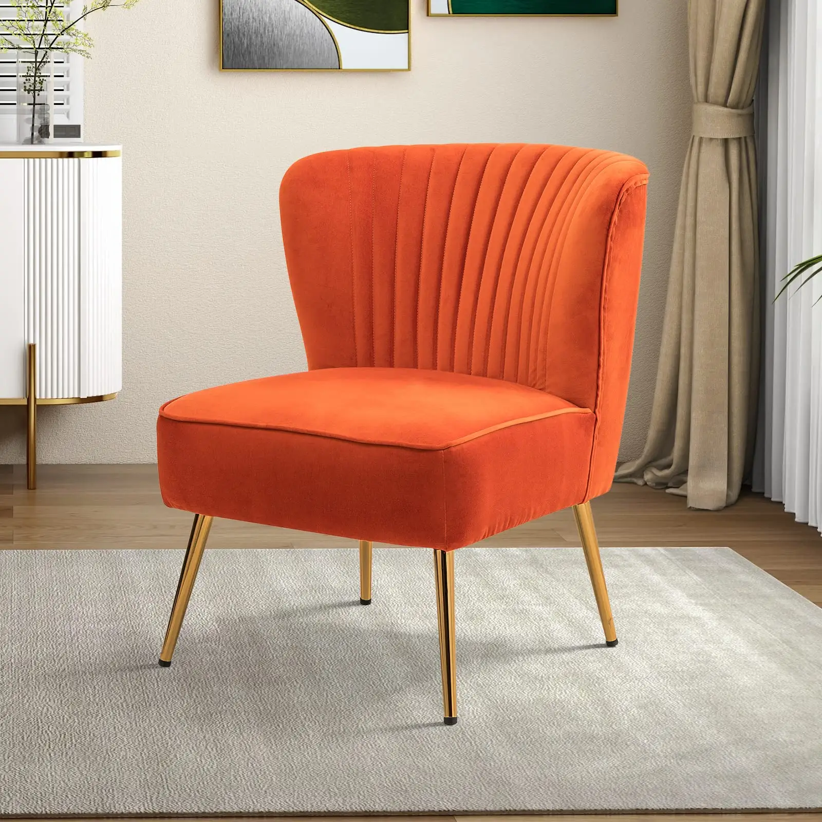 Silla nórdica Diseño moderno Sillón de terciopelo Sala de estar Individual Mini Sofá de ocio Muebles para el hogar Balcón Respaldo Sillas de espera