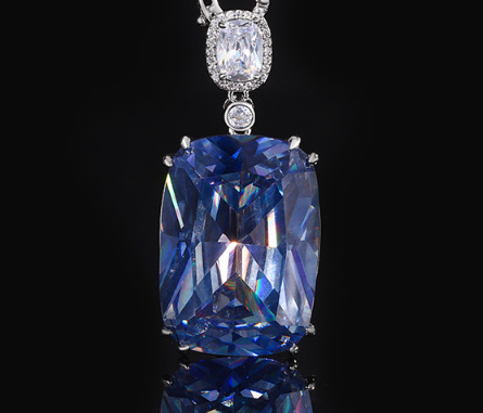 Pendentif plaqué Blanc Blanc Bleu avec chaîne Chopin