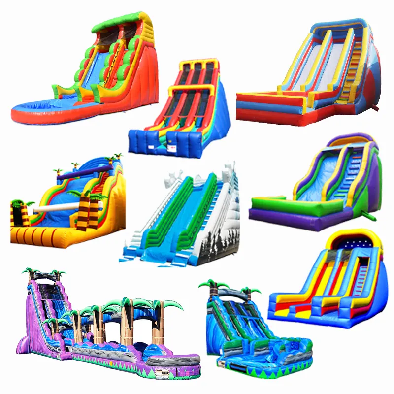 Trượt nước trượt trượt và đôi Slide Inflatable cho thuyền 1000 ft N thành phố