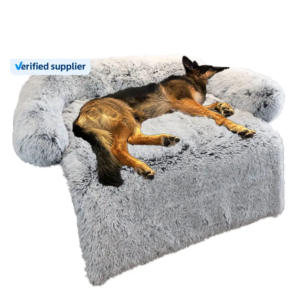 Vente en gros de coussin moelleux imperméable et amovible de luxe populaire canapé-lit pour chien housse de canapé-lit pour meuble de protection lit pour chien