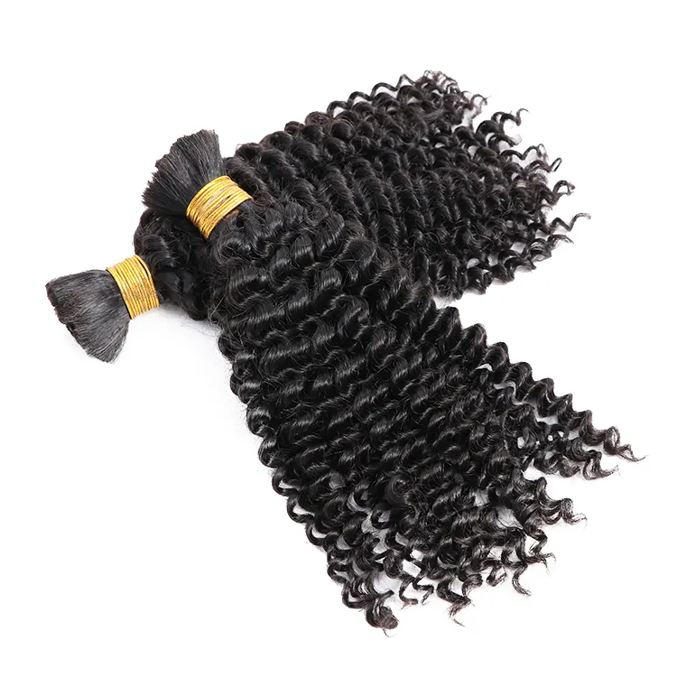 Bulk senza trama capelli indiani ricci birmani all'ingrosso 100% non trasformati vergini Afro crespi capelli umani sfusi