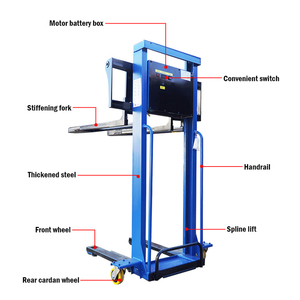 1Ton Portable Stacker Truck with <strong>Auto</strong> Lift for Efficient <strong>Loading</strong> <strong>and</strong> <strong>Unloading</strong> of Goods Electric Pallet Forklift Easy to Operate