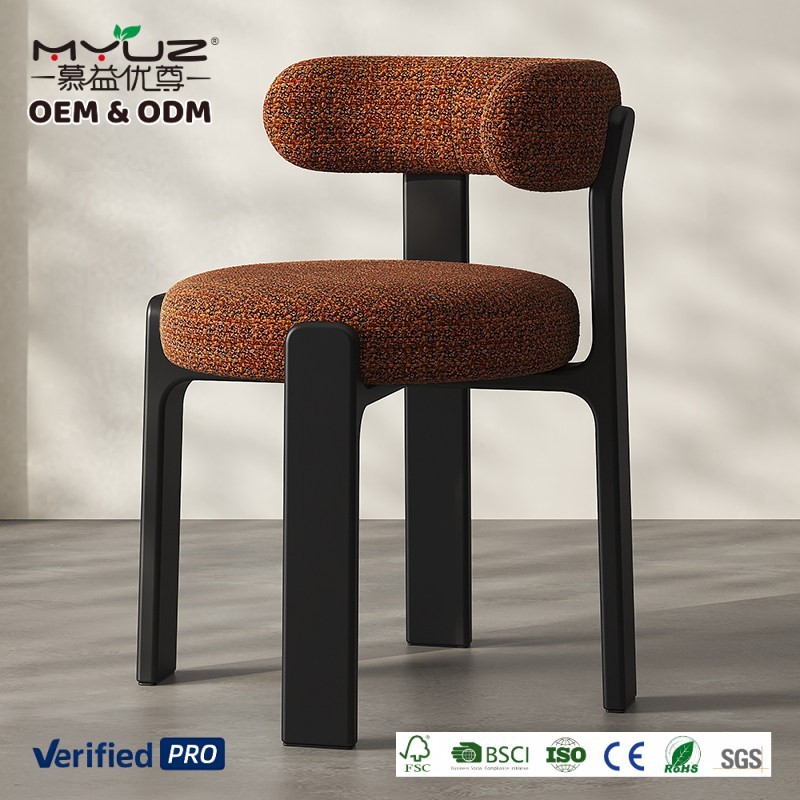 Tissu chenille noir + orange-rouge de qualité supérieure