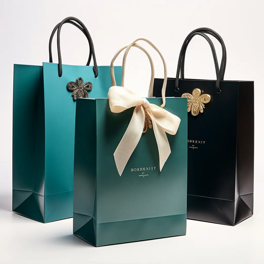 Toptan özel Logo kişiselleştirilmiş lüks giyim perakende hediye alışveriş mücevherat kolları ile beyaz renkli Kraft kağıt torbalar