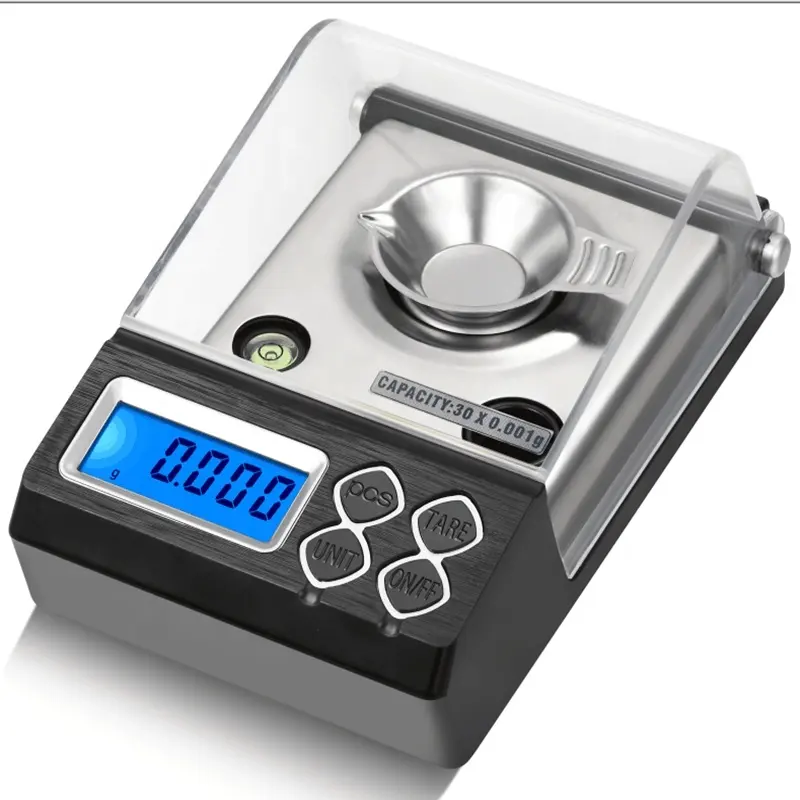 0.001g Precision Portable Electronic Jewelry Scales Gold Germ Balance Digital LCD Milligram Scale