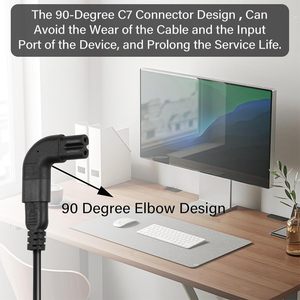 電源アダプタコネクタIEC 320 C7 to C8図8左右角度電源アダプタ - Product Image 5
