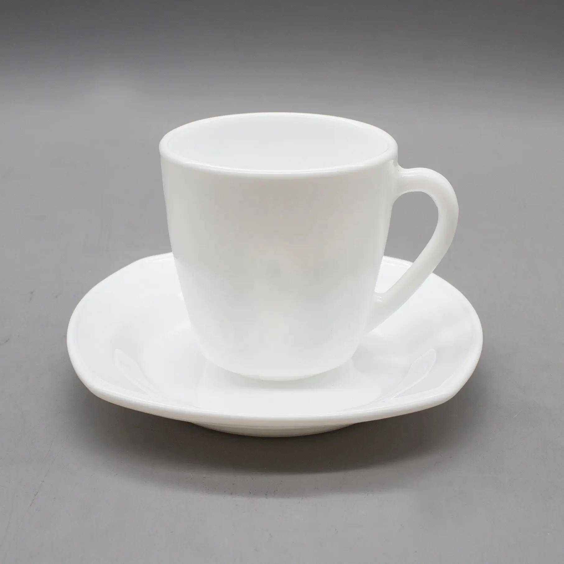Copo de vidro opala branco copo para beber água com alça caneca de vidro cor branca copo de vidro opala com alça para café chá