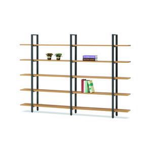 Étagère ouverte coréenne Bibliothèque murale flottante Design pour salon/étude Finition en bois naturel et aménagement personnalisable Fabriqué en Corée - Product Image 4