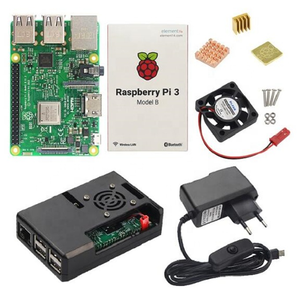 Raspberry Pi 3 modello B o Raspberry Pi 3 modello B Plus Board + custodia ABS + alimentatore Mini PC Pi 3B/3B + con WiFi e dente blu
