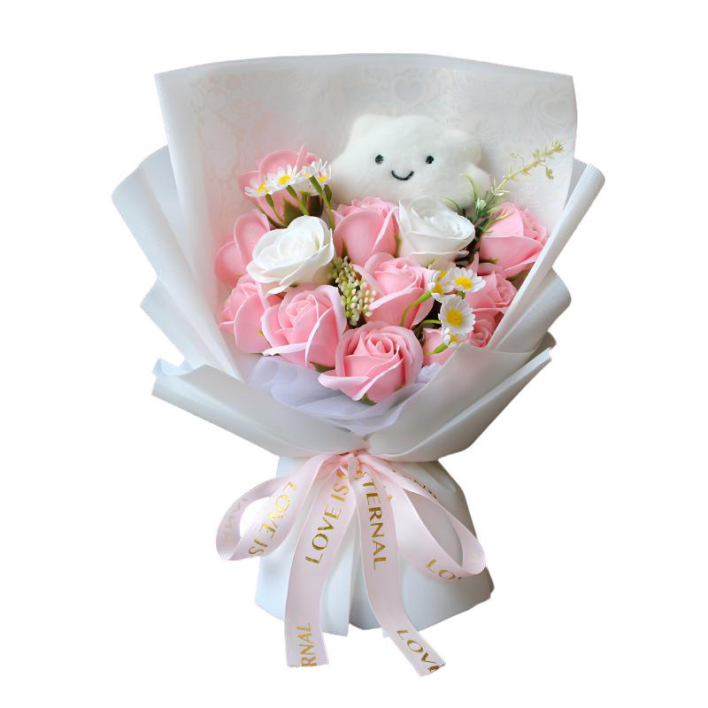 Nuages d'éveil rose bouquet poudre légère