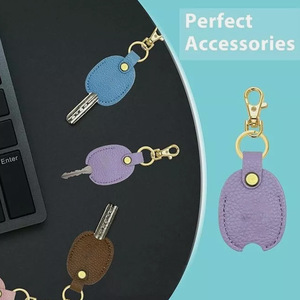 Vintage bagaj etiketi anahtarlık PU Litchi deri Charm çinko alaşım takı kolye seyahat aksesuarı - Product Image 3