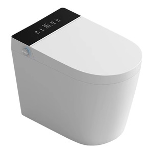 モダンなワンピーススマートトイレリモコンフロア掛けホワイトインテリジェントビデットシート暖房付き高度機能 - Product Image 3