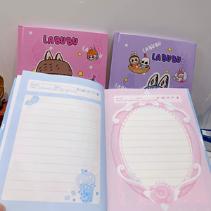 QY 2025 New Labubu Password Notebook Cute Bubble Mart Notebook con Bloc de notas de bloqueo pequeño - Product Image 4