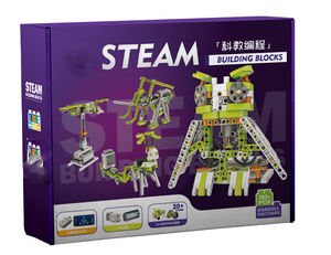 2025 nuevo juguete educativo STEM creativo DIY programación de doble motor bloques de construcción eléctricos bloques de construcción de montaje mecánico
