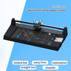 Noktalı dalgalı çizgi girinti yuvarlak köşe fotoğraf açılı yönergeleri ile 5-in-1 silindir sürgülü bıçak kağıt kesici - Product Image 2