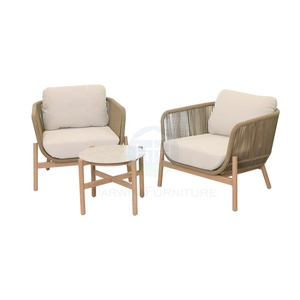 كرسي حديث فاخر بحبل واحد للفناء أريكة خارجية أثاث خشبي للفنادق أريكة للحدائق - Product Image 4