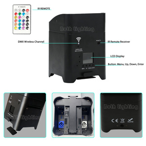 SMART <strong>DJ</strong> 6x18w RGBWA UV 6in1 Wireless Dmx LED Uplight with WIFI Remote Control with Rain Cover <strong>DJ</strong> <strong>Wedding</strong> Party Light