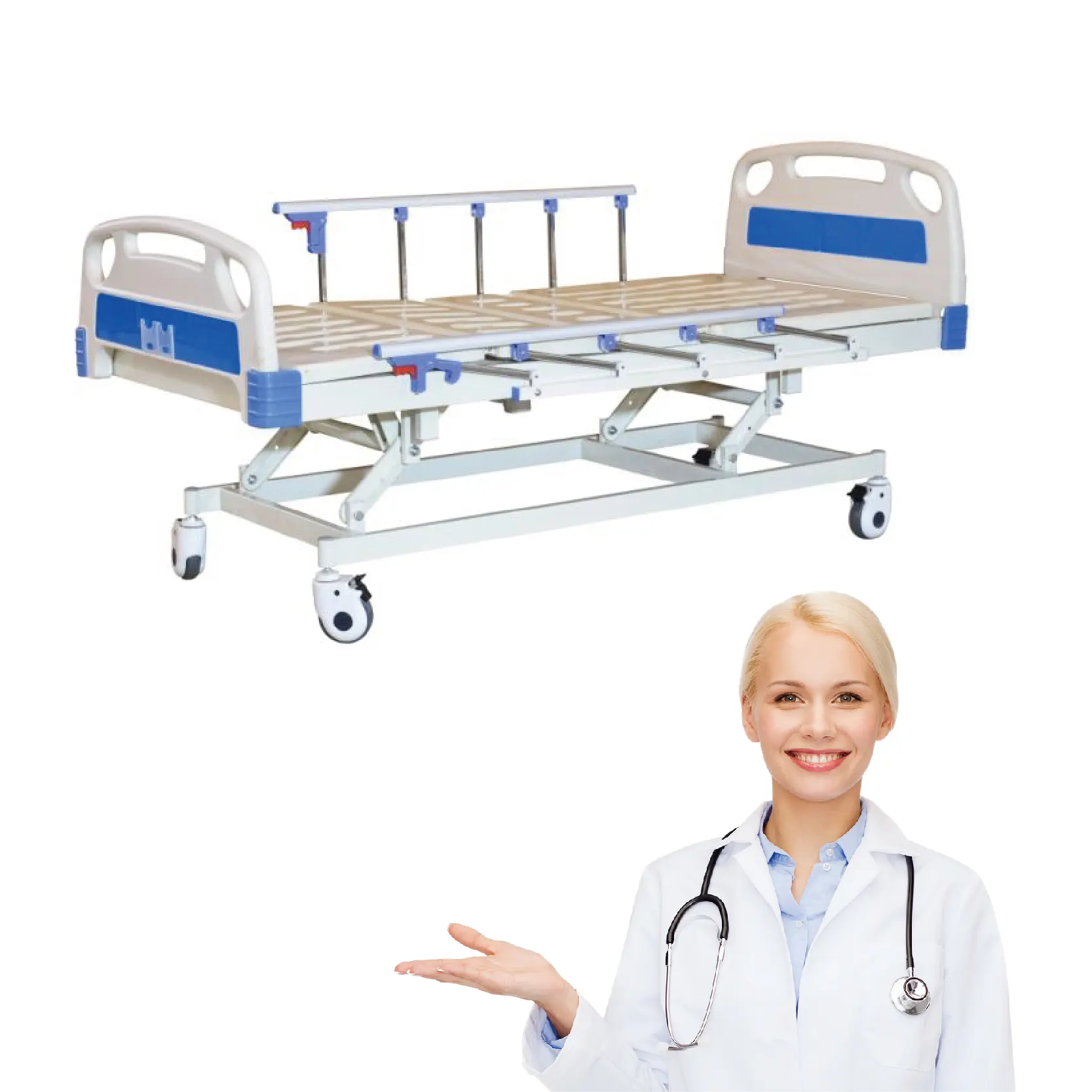 बिस्तर पर पड़े मरीजों के लिए विकलांग फर्नीचर तीन फ़ंक्शन मेडिकल स्मार्ट स्टेनलेस स्टील रोगी बिस्तर अस्पताल मोटर