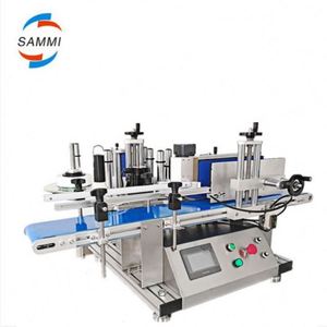 Etiqueta automática de garrafa, tabletop, máquina de etiqueta, garrafa redonda dupla face, com codificador de data
