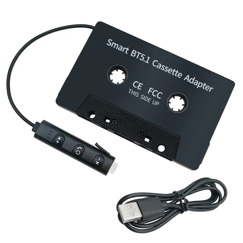 Adaptador de caja inalámbrica para coche de Estilo Vintage REPRODUCTOR DE MP3 para coche con conector de micrófono para llamadas manos libres