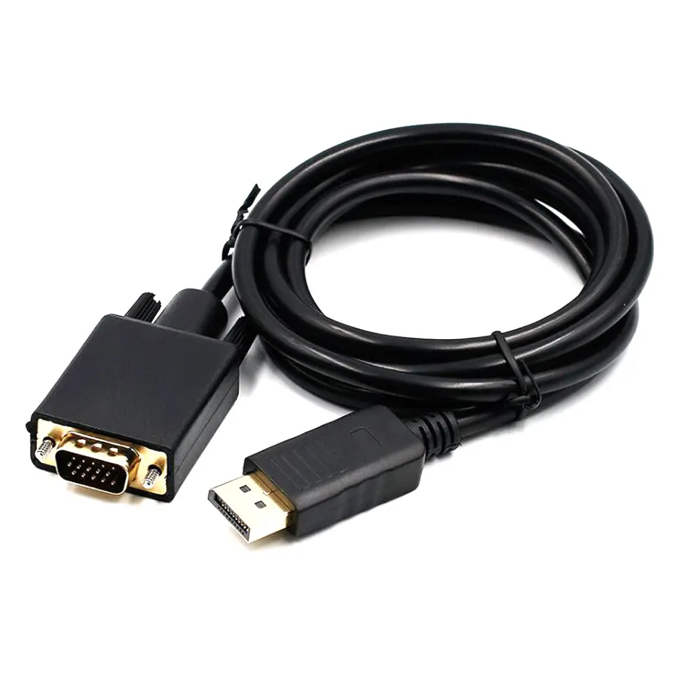 Kabel DisplayPort ke VGA 6 kaki Port Tampilan DP ke kabel adaptor VGA kabel adaptor laki-laki ke laki-laki HD Video 1080P untuk komputer