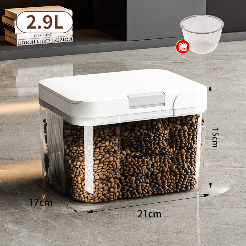 2.9L Ivory White Dog Food Bucket